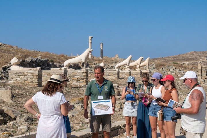 Mykonos Sail Cruise to Rhenia, Guided Tour of Delos, Lunch&Drinks