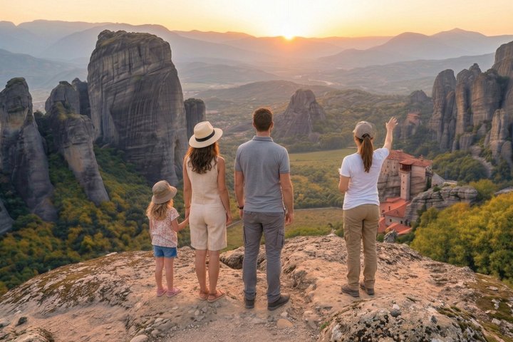 Majestic Sunset Meteora Tour with Local Guide