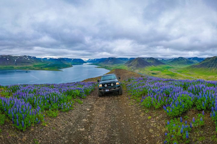 Dynjandi Waterfall in a Supertruck