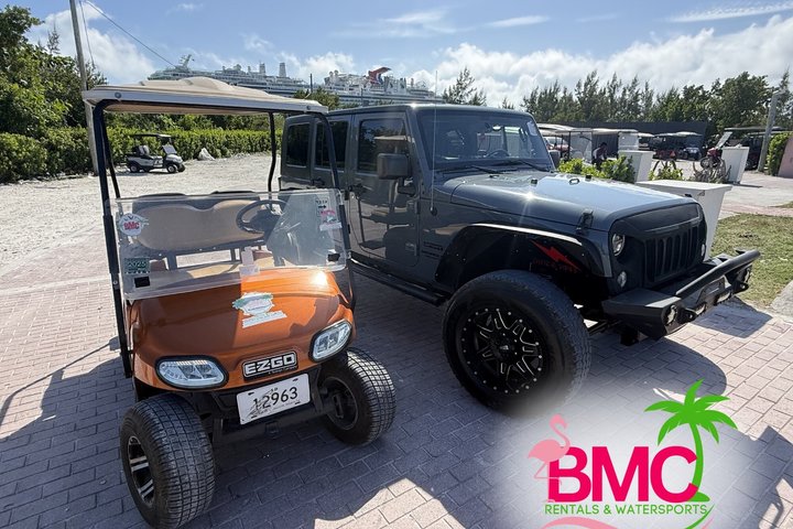 Golf Carts and Jeep Wrangler in Grand Turks