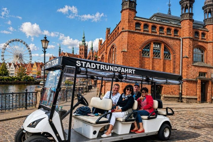 Gdansk: 2H City Sightseeing Tour LIVE GUIDED by Buggy/Golf cart