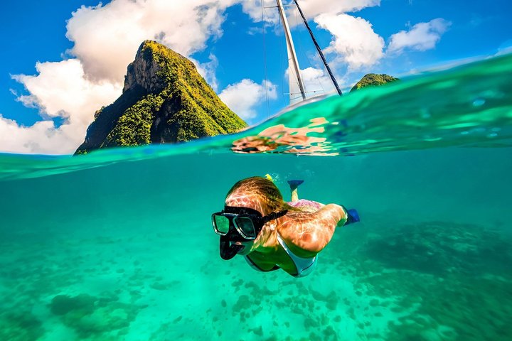 Snorkeling Sugar Beach St Lucia With Mud Bath & WaterFall Tour