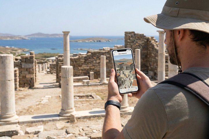 Mykonos Sail Cruise to Rhenia, Guided Tour of Delos, Lunch&Drinks