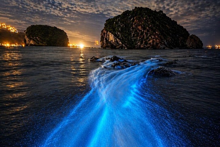 Sunset Boat Tour & Bioluminescence Adventure at Los Arcos Islands