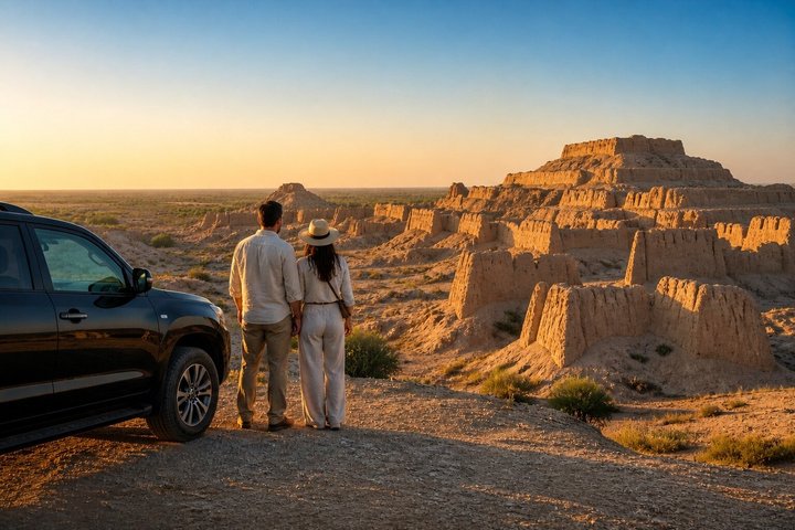 Private Bukhara-Khiva Transfer via Ancient Fortresses