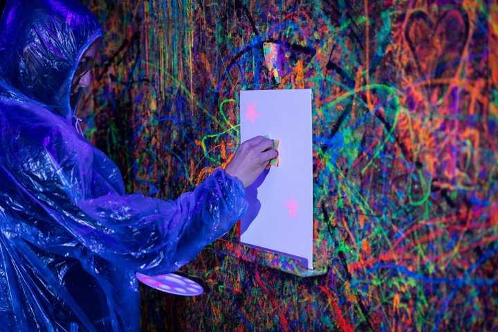 Incredible Neon Paint, Backlight, Splatter Room Experience