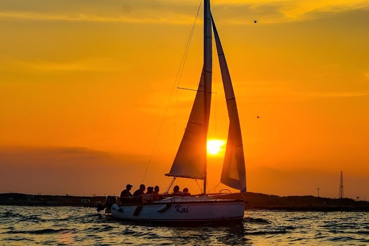 Private Yacht Sails along the Coastline of Pondicherry