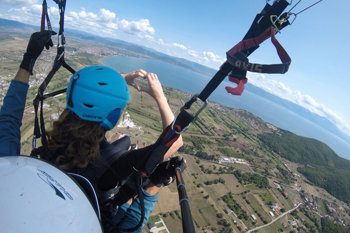 Tandem Paragliding Over Lake Ohrid