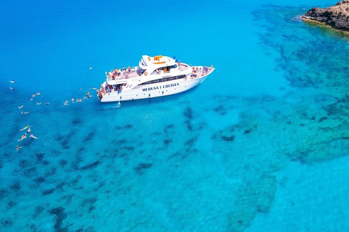 From Limassol: Agia Napa Blue Lagoon & Turtle Bay Boat Trip