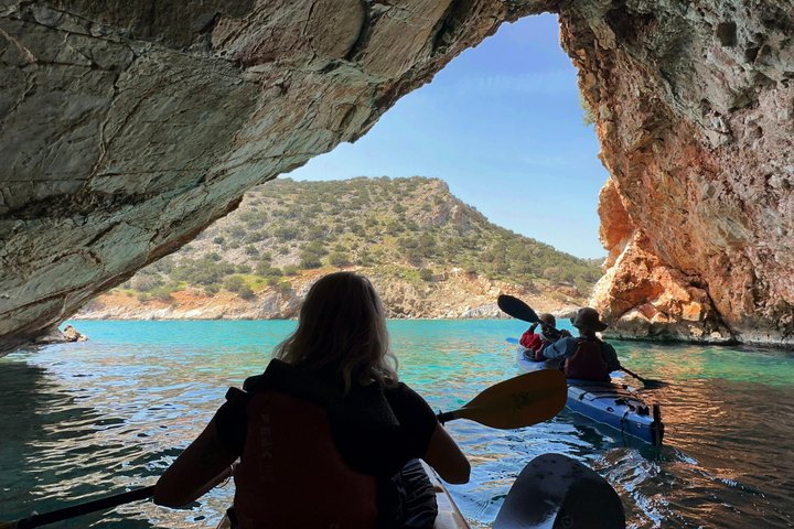 Naxos Kayak Tour to Rina Cave with Snorkeling and Homemade lunch