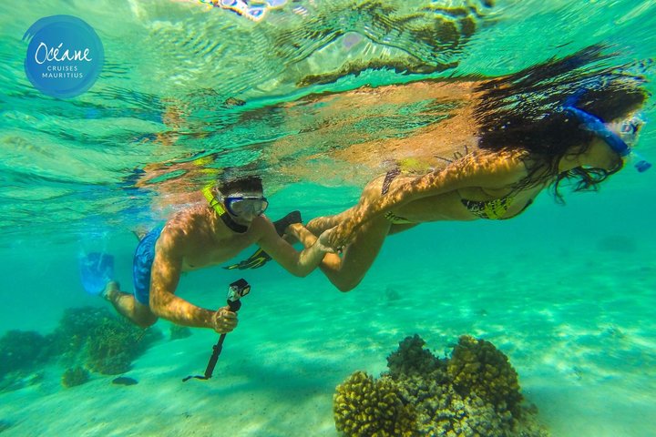 Ile Aux Cerfs full day shared catamaran with BBQ lunch & drinks