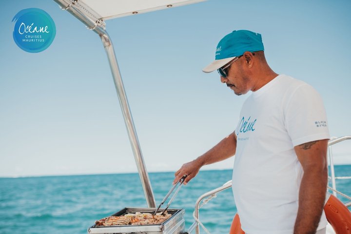 Ile Aux Cerfs full day shared catamaran with BBQ lunch & drinks