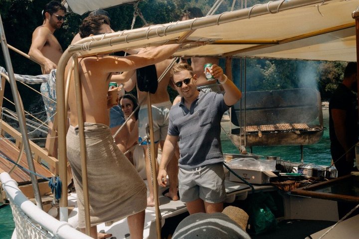 Full Day Cruise from Corfu in Classic Wooden Vessel, Swim & BBQ