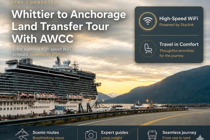 Whittier Cruise Transfer with Wildlife&Glacier tour to Anchorage