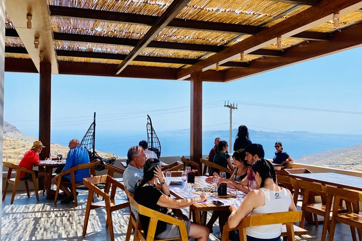 Wine Tasting in Tinos: Sea-View Terrace Tour & Sommelier Guide