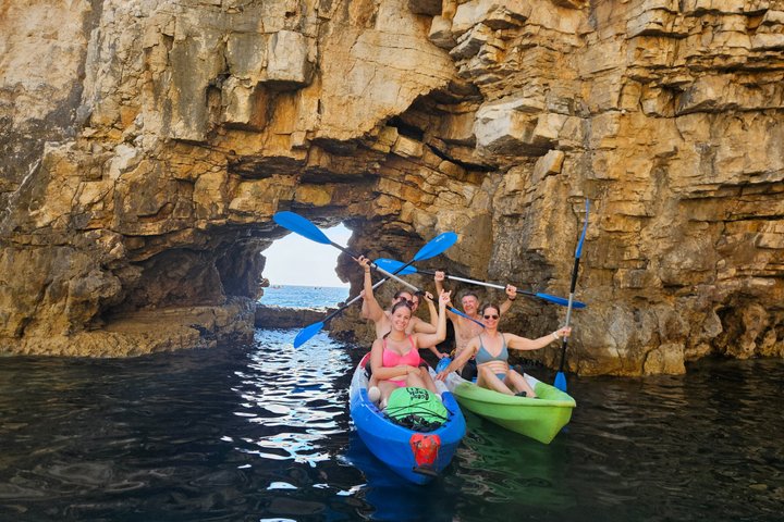 Pula Kayak Tour: Hidden Beaches, Snorkeling & Cliff Jump