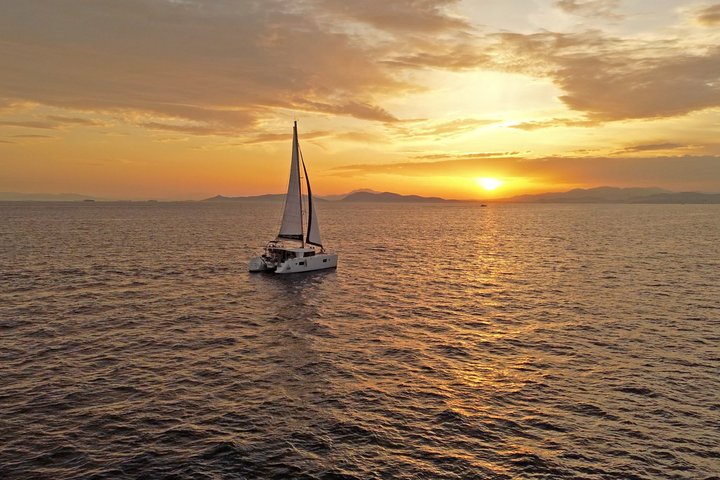 Luxury Athens Catamaran Cruise with Greek Meal & Drinks