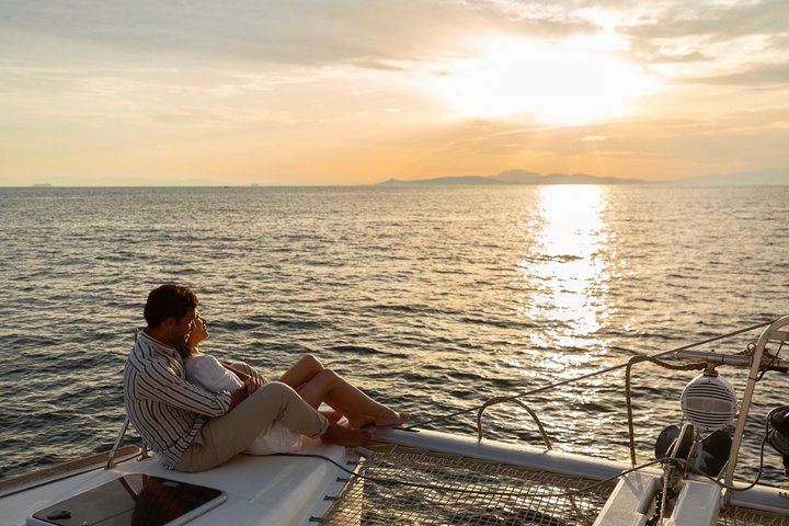 Luxury Athens Catamaran Cruise with Greek Meal & Drinks