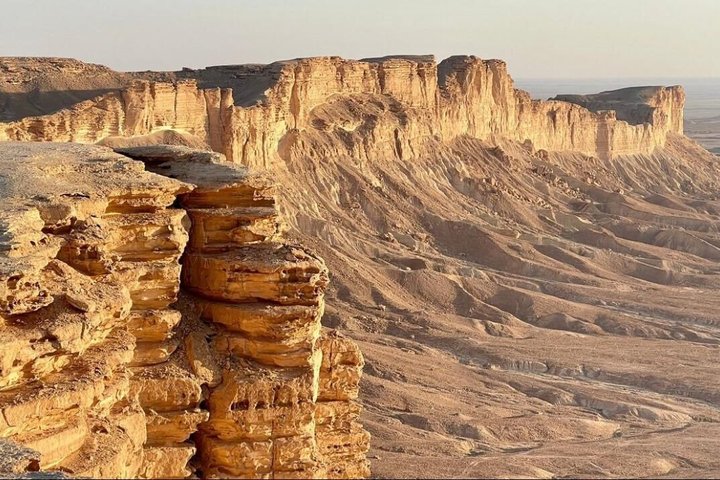 Edge of the World by 4x4 Car, Camels, Gazelles & Sunset