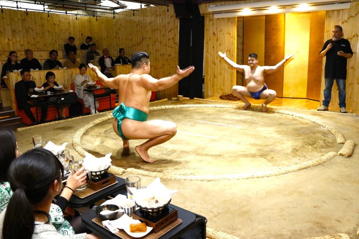 Tokyo Sumo Entertainment Show with Chicken Hot Pot and Geisha