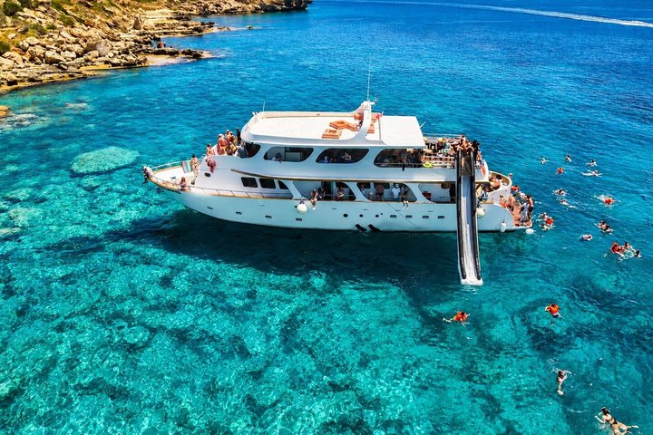 Protaras Turtle LUX Yacht with Slide, Optional BBQ & Transfers