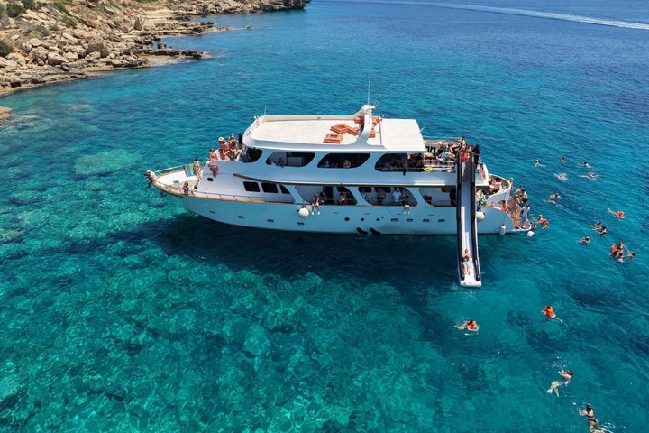 Protaras Turtle LUX Yacht with Slide, Optional BBQ & Transfers