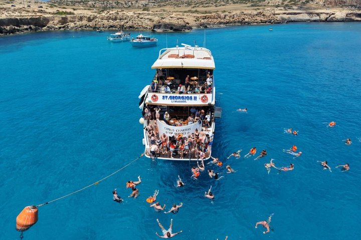 Protaras Turtle LUX Yacht with Slide, Optional BBQ & Transfers