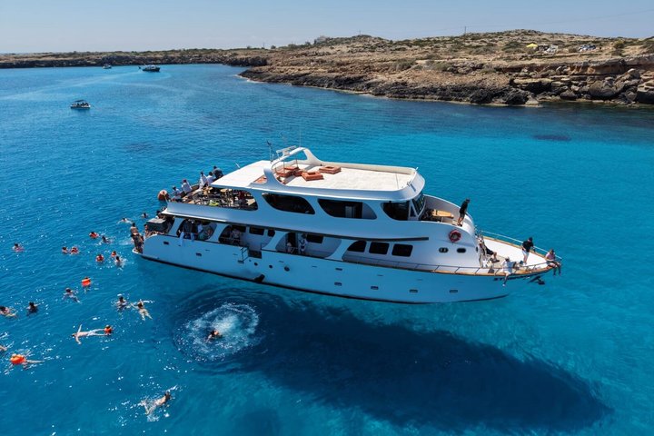 Protaras Turtle LUX Yacht with Slide, Optional BBQ & Transfers