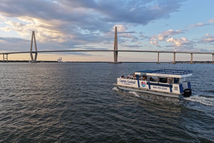 Charleston Harbor Sunset Cruise Scenic Views and Dolphin Spotting