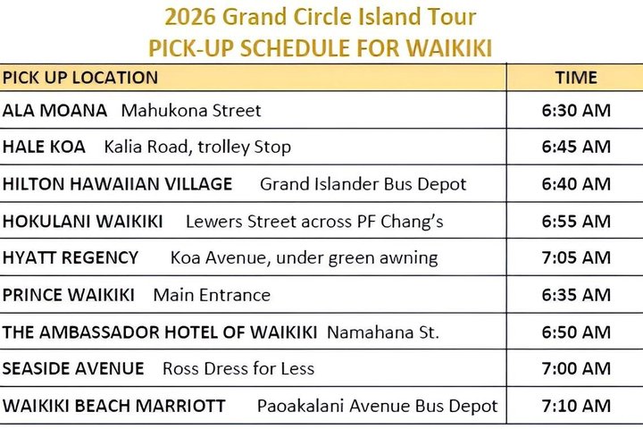 Oahu: Full or Half Day Grand Circle Island Tour
