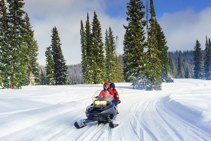 Adventure motorcycle and snow on Otto Hill