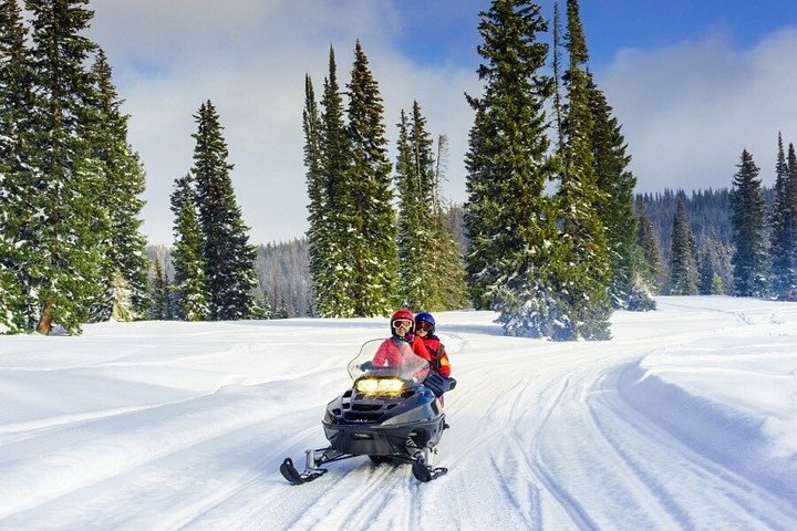 Adventure motorcycle and snow on Otto Hill