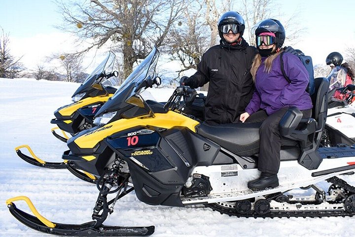 Adventure motorcycle and snow on Otto Hill