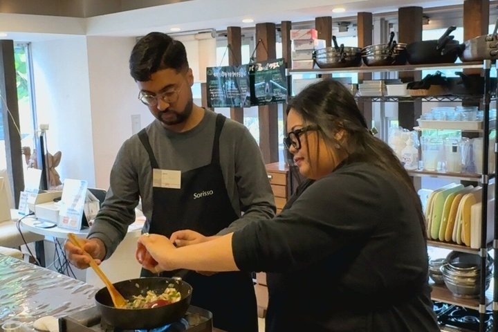 Local market visit & Chicken Omurice Cooking Class (Ebisu, Tokyo)