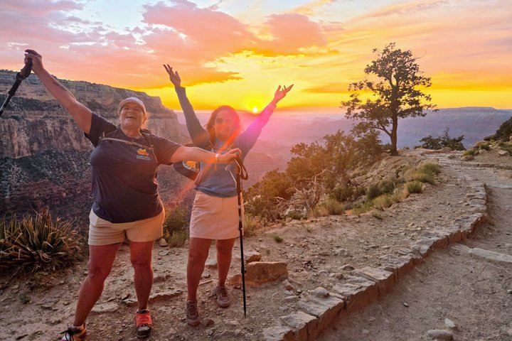 Grand Canyon Sunset Hiking Adventure Deep Below The South Rim