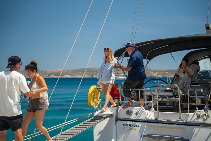 Milos Luxury Sailboat Cruise to Kleftiko Bay with Meal and Drinks