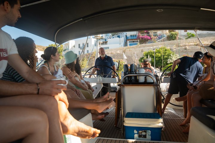 Milos Luxury Sailboat Cruise to Kleftiko Bay with Meal and Drinks