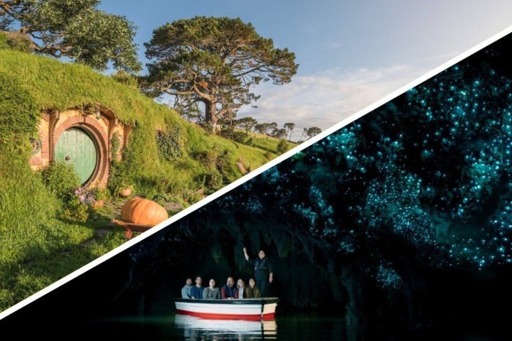 Hobbiton & Waitomo Glowworm Caves Tour with Lunch from Auckland