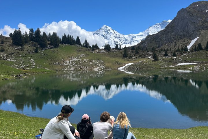 Alpine escape: mountain hut and hidden lake