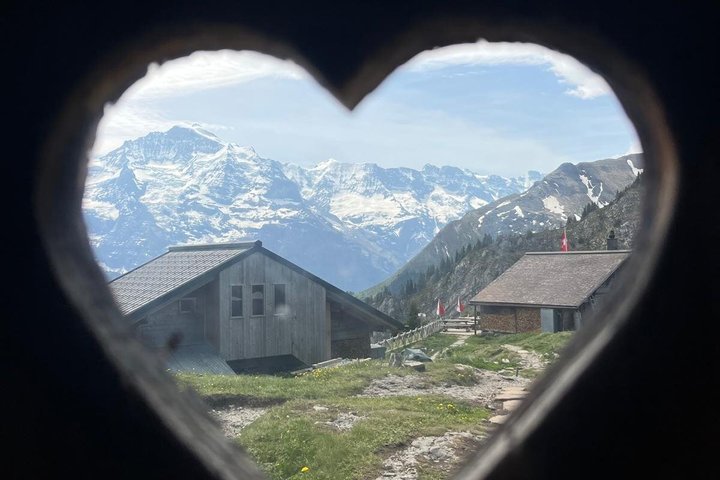 Alpine escape: mountain hut and hidden lake
