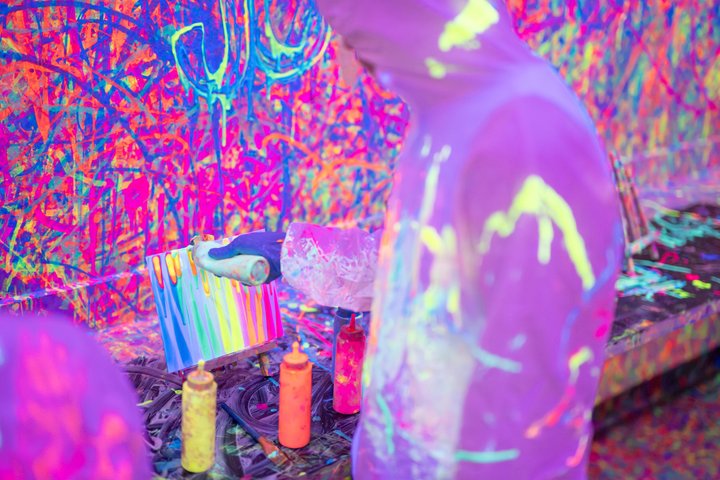 Glow in the Dark Splatter Paint Experience