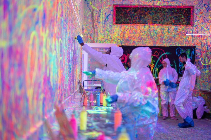 Glow in the Dark Splatter Paint Experience
