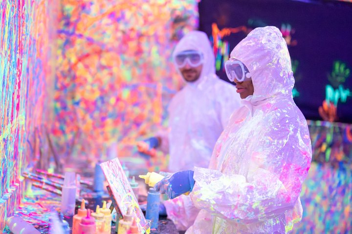Glow in the Dark Splatter Paint Experience
