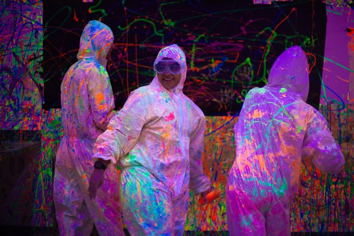 Glow in the Dark Splatter Paint Experience