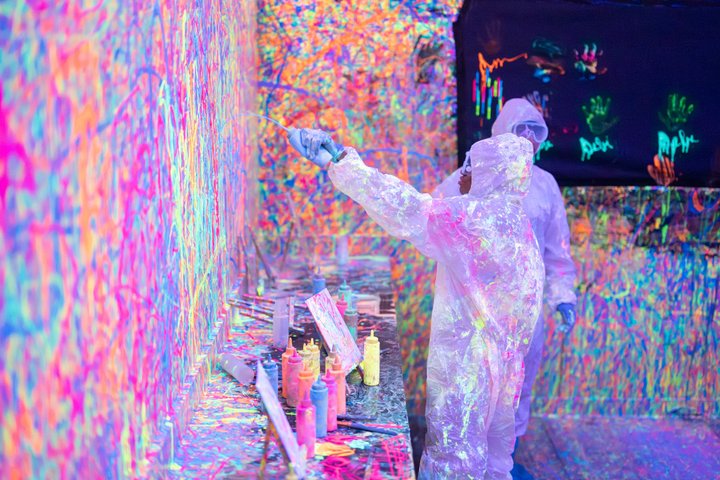 Glow in the Dark Splatter Paint Experience