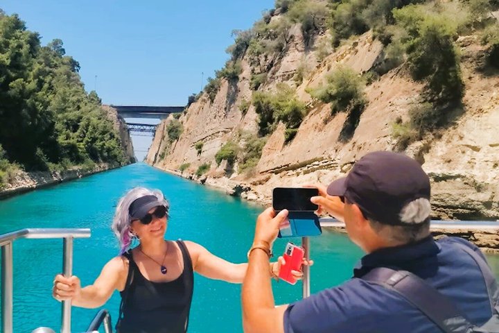 Corinth Canal & Saronic Gulf GlassBottom Cruise: 4h Swim & Buffet
