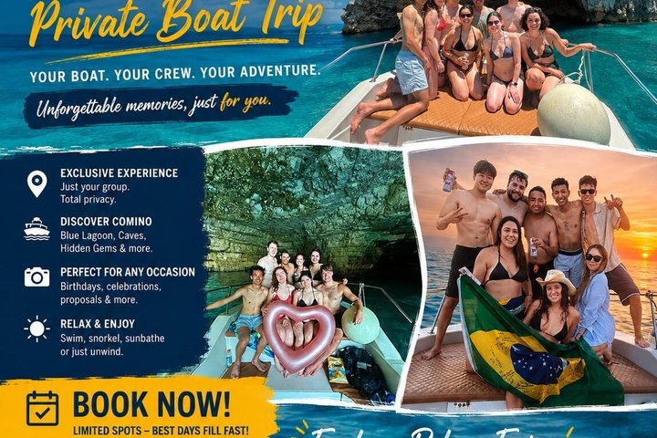 Half Day Blue Lagoon, Comino, Gozo and Malta Private Boat Trip