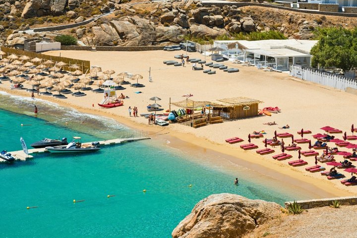 Mykonos Catamaran Sunset Cruise with Meal, Drinks & Transfer