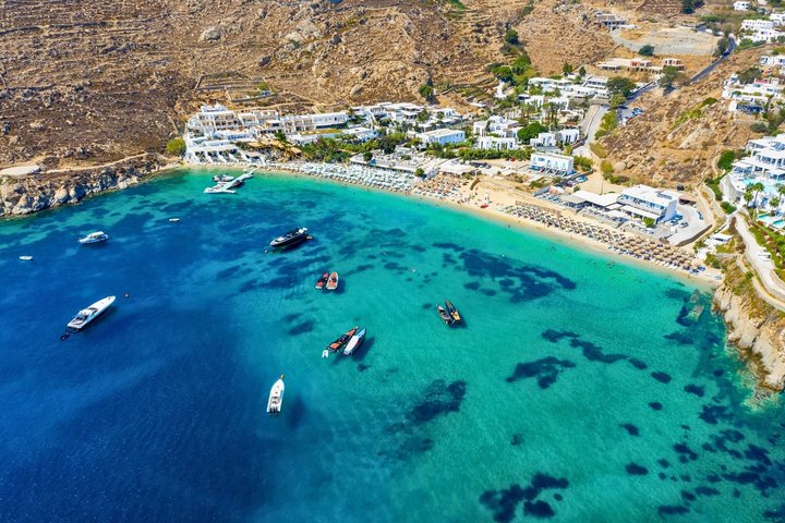Mykonos Catamaran Sunset Cruise with Meal, Drinks & Transfer