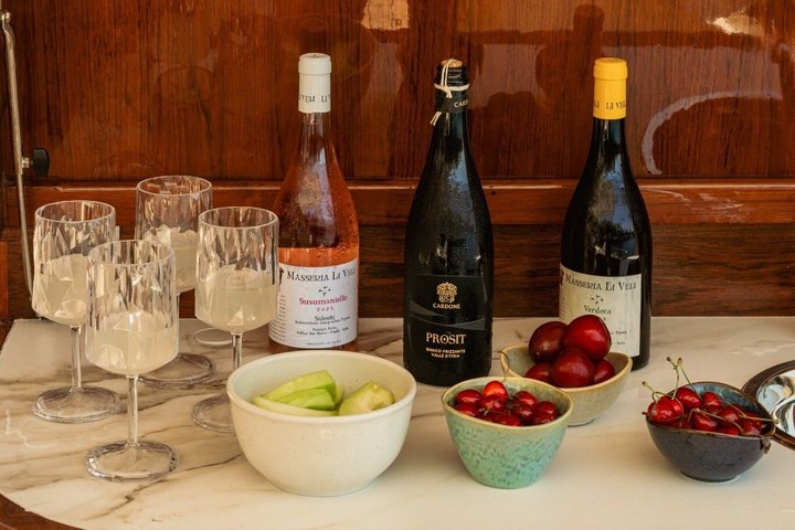 Savelletri Shared Boat 4h Tour with Aperitif Drinks and Snacks